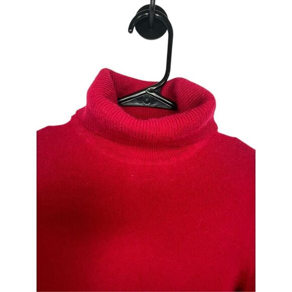 Lord And Taylor 100 Percent Cashmere Basic Red Turtleneck Sweater - Picture 2 of 5